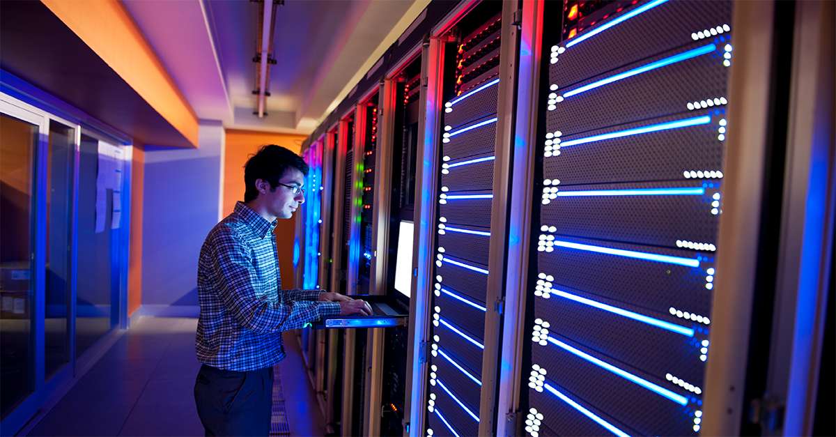 Featured image of man in data centre on Europlus Direct article